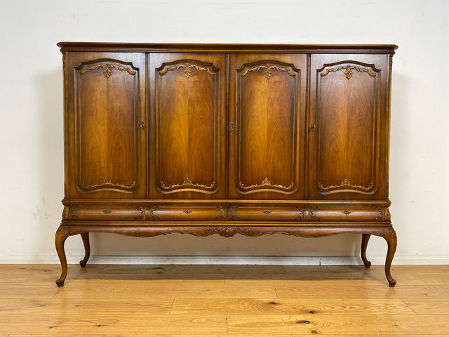 Eleganter und sehr gut erhaltener 60er Jahre Chippendale Schrank in Eiche mit Schubladen I Wohnzimmerschrank Sideboard Highboard Wäscheschrank Kleiderschrank Vintage Barock I