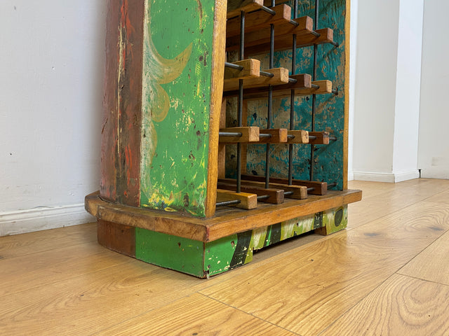 Boatwood by WMK # Besonderes Weinregal aus echtem Einbaum I ein handgefertigtes Unikat in Originalfarben I Regal Holzregal Flaschenregal Eck Bar Schrank Haus Fischer Wein Rack Boot Schiff Rostock Slyt