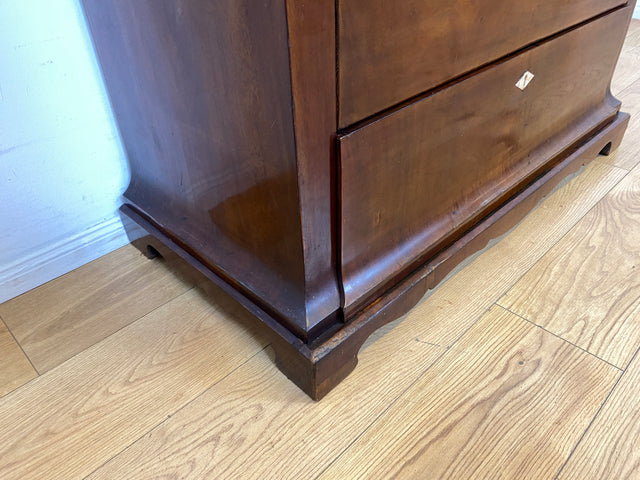 Hochwertige antike Massivholz Schreibkommode in Nussbaum mit aufklappbarer Schublade I Sekretär Schreibschrank Schubladenkommode Wäschekommode Schreibtisch Biedermeier Vintage I