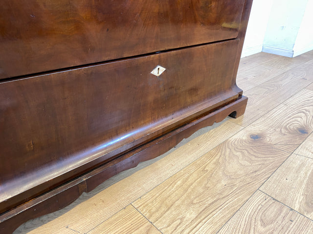 Hochwertige antike Massivholz Schreibkommode in Nussbaum mit aufklappbarer Schublade I Sekretär Schreibschrank Schubladenkommode Wäschekommode Schreibtisch Biedermeier Vintage I