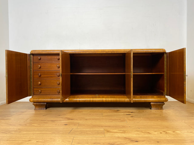 Grandiose Art Deco Anrichte I Vollholz in edlem Nussbaum Wurzelholz I Büfett Buffet Sideboard Kommode Schrank Geschirrschrank Kredenz Küchenschrank Antik Alt Vintage 30er I