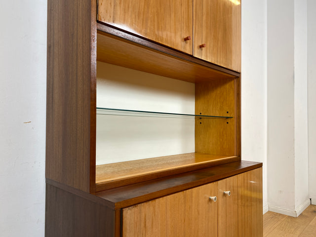 Schönes und geräumiges Mid-Century Highboard aus 1968  mit Glasregal I Schrank Bücherschrank Bücherregal Wohnzimmerschrank Kommode Vintage Retro 60er 70er Alt I