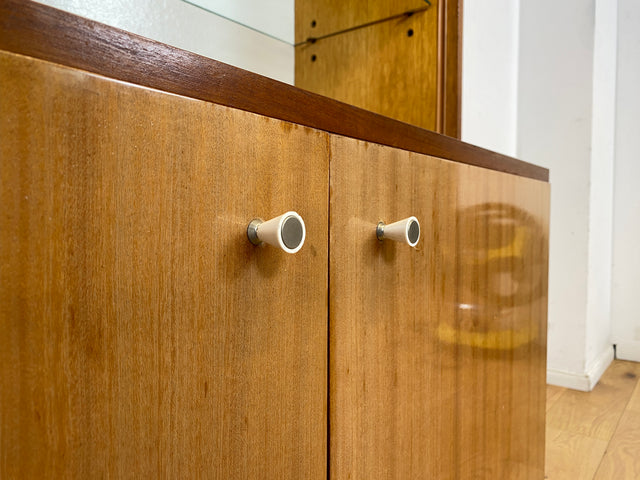 Schönes und geräumiges Mid-Century Highboard aus 1968  mit Glasregal I Schrank Bücherschrank Bücherregal Wohnzimmerschrank Kommode Vintage Retro 60er 70er Alt I