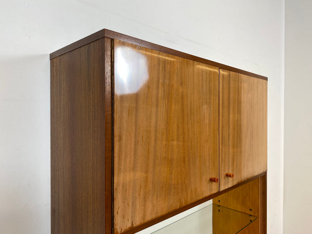 Schönes und geräumiges Mid-Century Highboard aus 1968  mit Glasregal I Schrank Bücherschrank Bücherregal Wohnzimmerschrank Kommode Vintage Retro 60er 70er Alt I