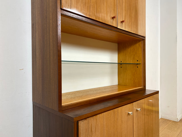 Schönes und geräumiges Mid-Century Highboard aus 1968  mit Glasregal I Schrank Bücherschrank Bücherregal Wohnzimmerschrank Kommode Vintage Retro 60er 70er Alt I