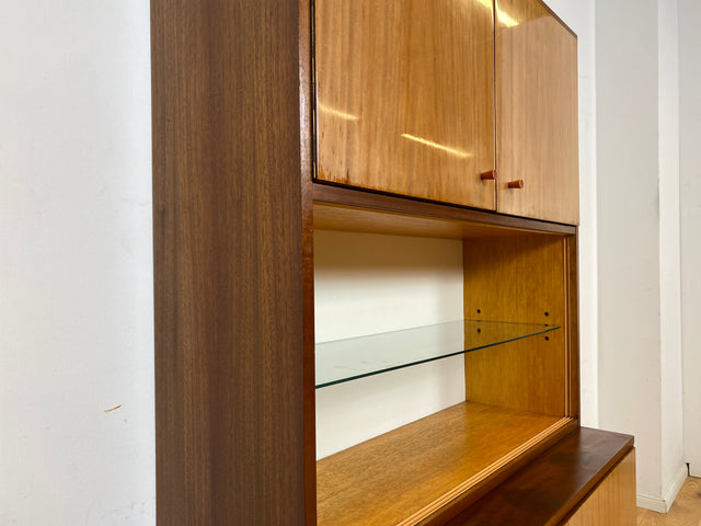 Schönes und geräumiges Mid-Century Highboard aus 1968  mit Glasregal I Schrank Bücherschrank Bücherregal Wohnzimmerschrank Kommode Vintage Retro 60er 70er Alt I