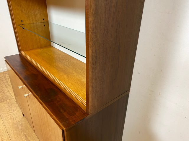 Schönes und geräumiges Mid-Century Highboard aus 1968  mit Glasregal I Schrank Bücherschrank Bücherregal Wohnzimmerschrank Kommode Vintage Retro 60er 70er Alt I