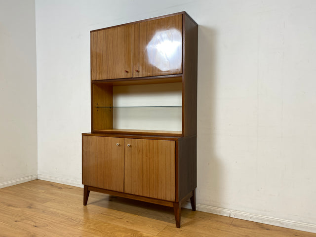 Schönes und geräumiges Mid-Century Highboard aus 1968  mit Glasregal I Schrank Bücherschrank Bücherregal Wohnzimmerschrank Kommode Vintage Retro 60er 70er Alt I