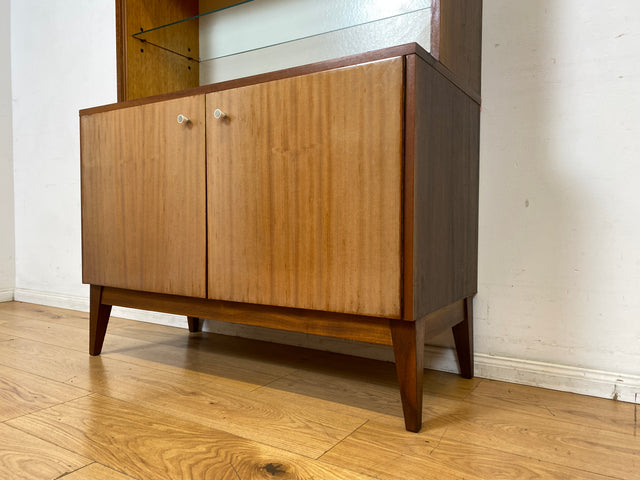 Schönes und geräumiges Mid-Century Highboard aus 1968  mit Glasregal I Schrank Bücherschrank Bücherregal Wohnzimmerschrank Kommode Vintage Retro 60er 70er Alt I