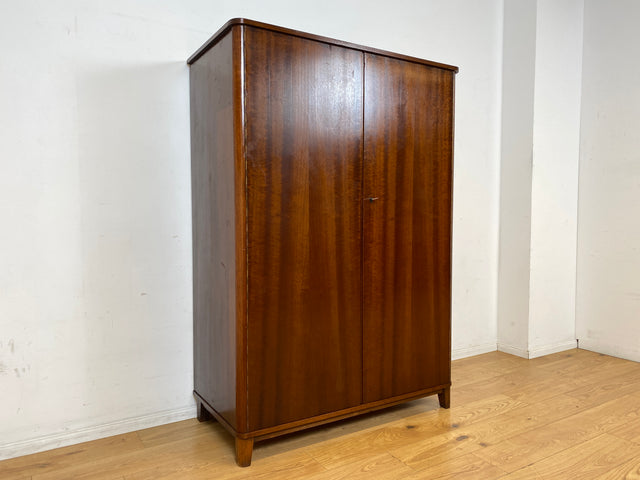 Stilvoller dunkler Mid-Century Kleiderschrank mit perfekter Aufteilung und Schublade I Schrank Wäscheschrank Garderobe Flurschrank Schlafzimmerschrank Vintage 50er 60er I