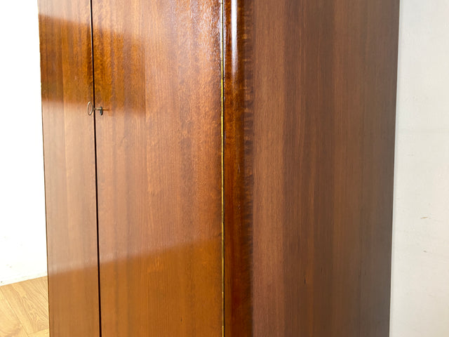 Stilvoller dunkler Mid-Century Kleiderschrank mit perfekter Aufteilung und Schublade I Schrank Wäscheschrank Garderobe Flurschrank Schlafzimmerschrank Vintage 50er 60er I