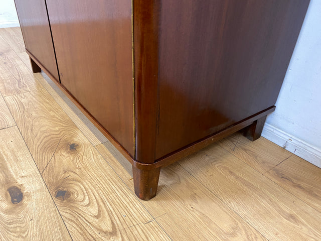 Stilvoller dunkler Mid-Century Kleiderschrank mit perfekter Aufteilung und Schublade I Schrank Wäscheschrank Garderobe Flurschrank Schlafzimmerschrank Vintage 50er 60er I