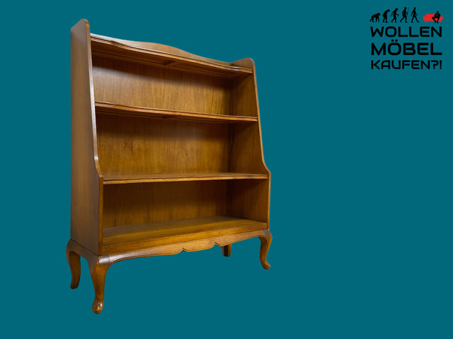 Formschönes und gut erhaltenes kleines 60er Jahre Chippendale Regal mit hübschen Cabriole Füßen I Bücherregal Holzregal Bücherschrank Küchenregal Vintage Mid-Century I