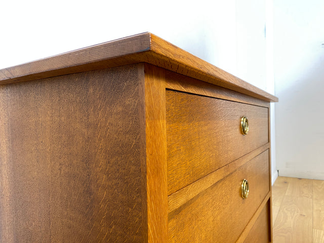 Besonders schöne skandinavische antike Massivholz Kommode mit Schubladen & Messinggriffen I Schrank Schubladenkommode Sideboard Wäschekommode Jugendstil Vintage I