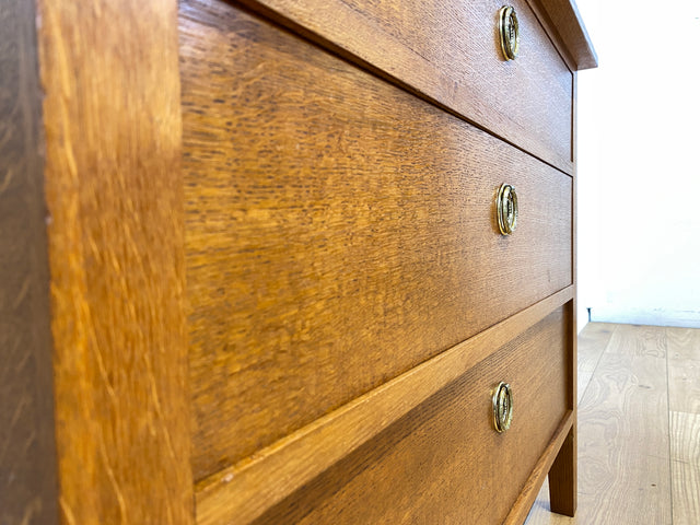 Besonders schöne skandinavische antike Massivholz Kommode mit Schubladen & Messinggriffen I Schrank Schubladenkommode Sideboard Wäschekommode Jugendstil Vintage I
