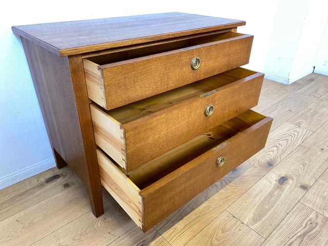 Besonders schöne skandinavische antike Massivholz Kommode mit Schubladen & Messinggriffen I Schrank Schubladenkommode Sideboard Wäschekommode Jugendstil Vintage I
