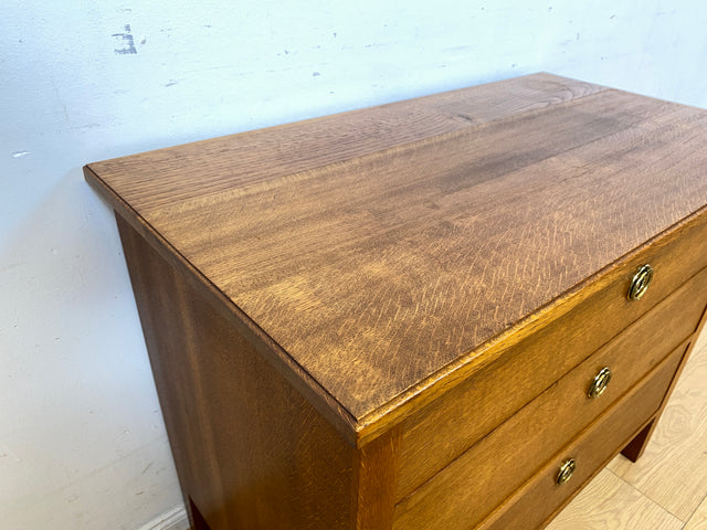 Besonders schöne skandinavische antike Massivholz Kommode mit Schubladen & Messinggriffen I Schrank Schubladenkommode Sideboard Wäschekommode Jugendstil Vintage I