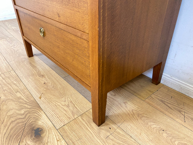 Besonders schöne skandinavische antike Massivholz Kommode mit Schubladen & Messinggriffen I Schrank Schubladenkommode Sideboard Wäschekommode Jugendstil Vintage I