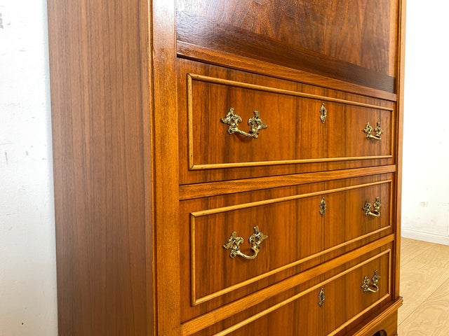 Hochwertiger skandinavischer Vintage Schreibschrank mit stabiler Schreibklappe & Schubladen I Vollholz I Schreibkommode Sekretär Schrank Highboard Kommode Schreibtisch I