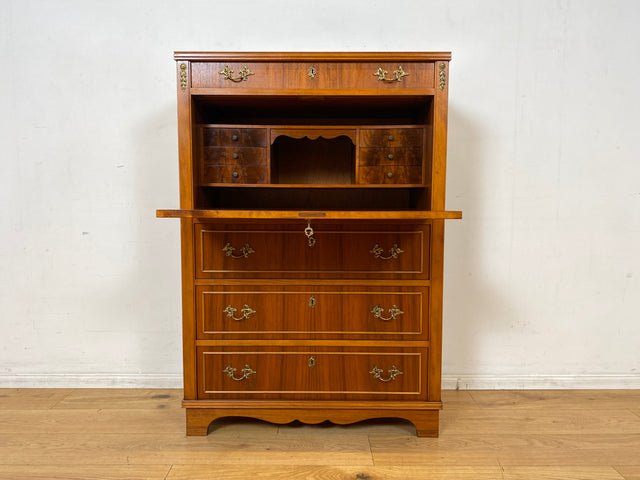 Hochwertiger skandinavischer Vintage Schreibschrank mit stabiler Schreibklappe & Schubladen I Vollholz I Schreibkommode Sekretär Schrank Highboard Kommode Schreibtisch I