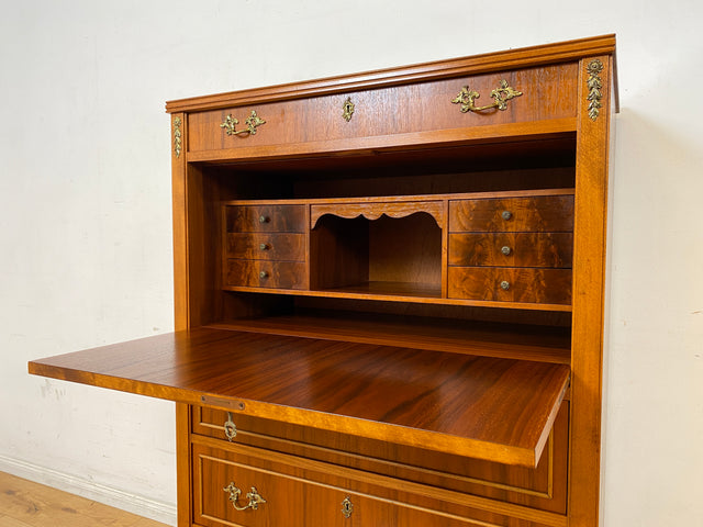 Hochwertiger skandinavischer Vintage Schreibschrank mit stabiler Schreibklappe & Schubladen I Vollholz I Schreibkommode Sekretär Schrank Highboard Kommode Schreibtisch I