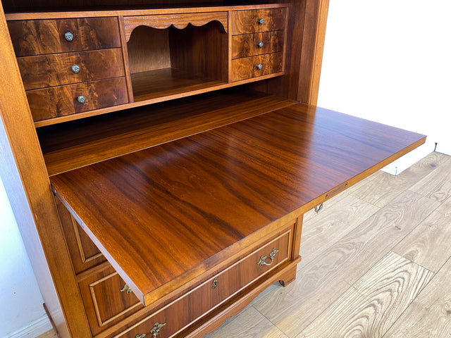 Hochwertiger skandinavischer Vintage Schreibschrank mit stabiler Schreibklappe & Schubladen I Vollholz I Schreibkommode Sekretär Schrank Highboard Kommode Schreibtisch I