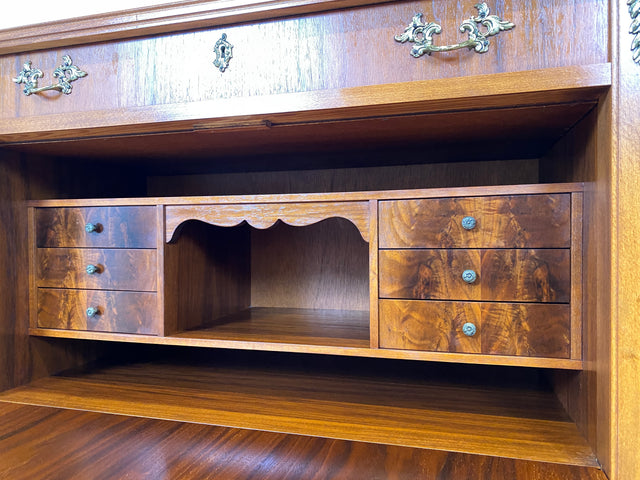 Hochwertiger skandinavischer Vintage Schreibschrank mit stabiler Schreibklappe & Schubladen I Vollholz I Schreibkommode Sekretär Schrank Highboard Kommode Schreibtisch I
