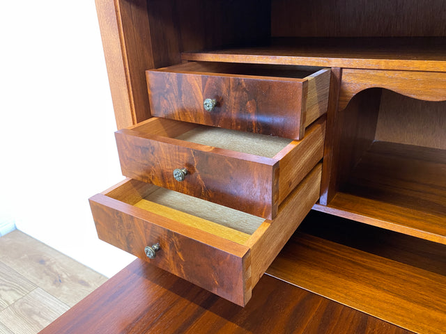 Hochwertiger skandinavischer Vintage Schreibschrank mit stabiler Schreibklappe & Schubladen I Vollholz I Schreibkommode Sekretär Schrank Highboard Kommode Schreibtisch I