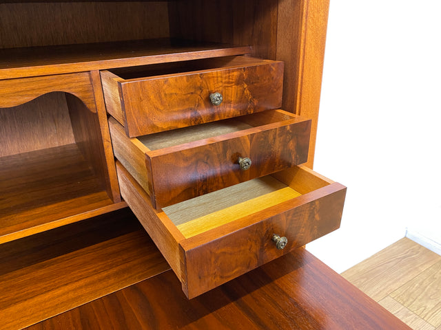 Hochwertiger skandinavischer Vintage Schreibschrank mit stabiler Schreibklappe & Schubladen I Vollholz I Schreibkommode Sekretär Schrank Highboard Kommode Schreibtisch I