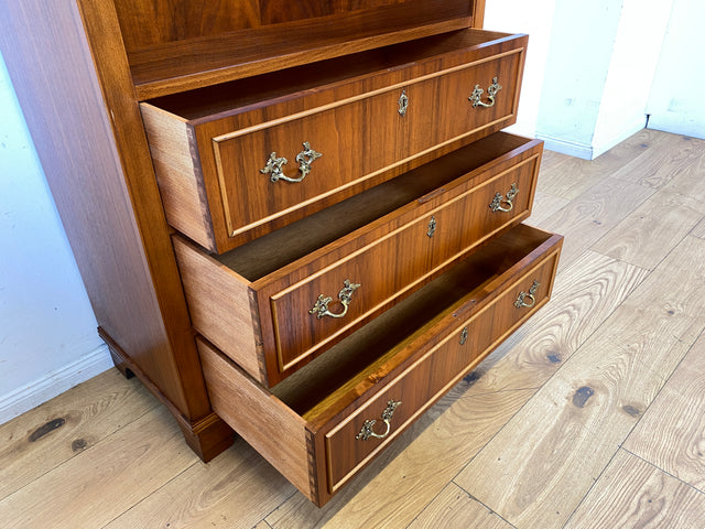 Hochwertiger skandinavischer Vintage Schreibschrank mit stabiler Schreibklappe & Schubladen I Vollholz I Schreibkommode Sekretär Schrank Highboard Kommode Schreibtisch I