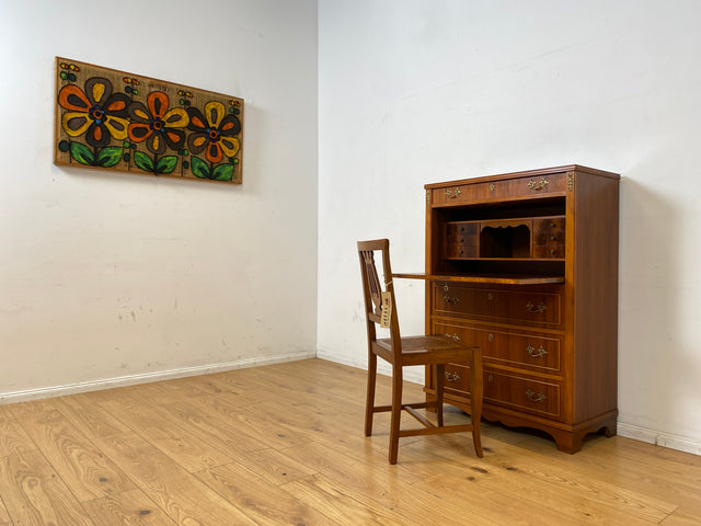 Hochwertiger skandinavischer Vintage Schreibschrank mit stabiler Schreibklappe & Schubladen I Vollholz I Schreibkommode Sekretär Schrank Highboard Kommode Schreibtisch I