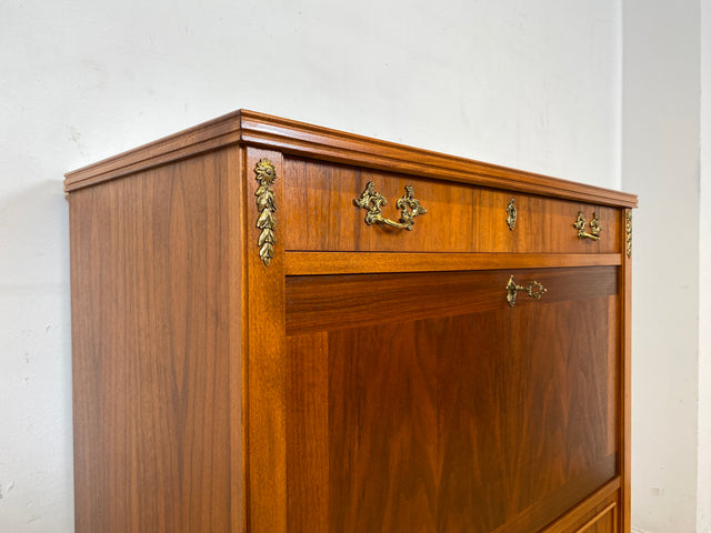 Hochwertiger skandinavischer Vintage Schreibschrank mit stabiler Schreibklappe & Schubladen I Vollholz I Schreibkommode Sekretär Schrank Highboard Kommode Schreibtisch I