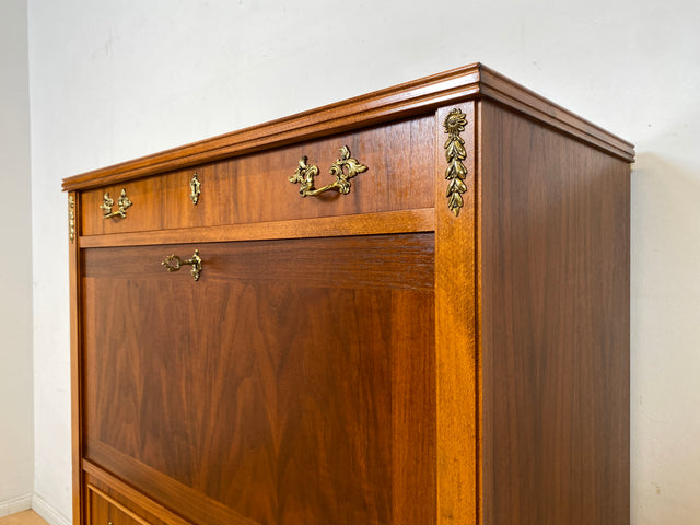 Hochwertiger skandinavischer Vintage Schreibschrank mit stabiler Schreibklappe & Schubladen I Vollholz I Schreibkommode Sekretär Schrank Highboard Kommode Schreibtisch I