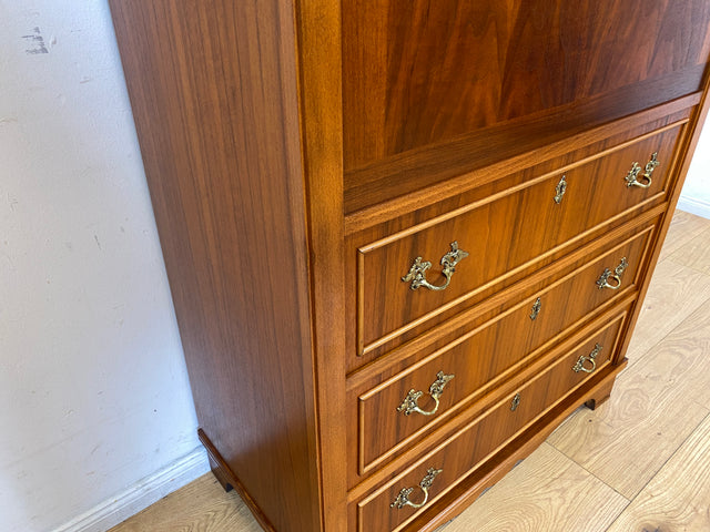 Hochwertiger skandinavischer Vintage Schreibschrank mit stabiler Schreibklappe & Schubladen I Vollholz I Schreibkommode Sekretär Schrank Highboard Kommode Schreibtisch I
