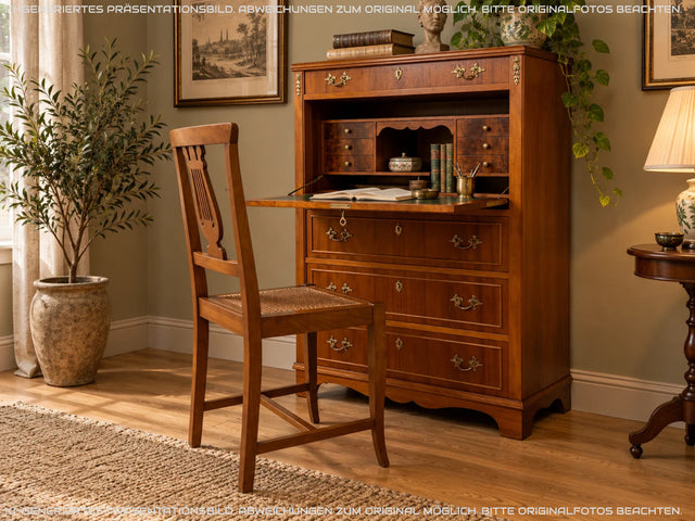 Hochwertiger skandinavischer Vintage Schreibschrank mit stabiler Schreibklappe & Schubladen I Vollholz I Schreibkommode Sekretär Schrank Highboard Kommode Schreibtisch I