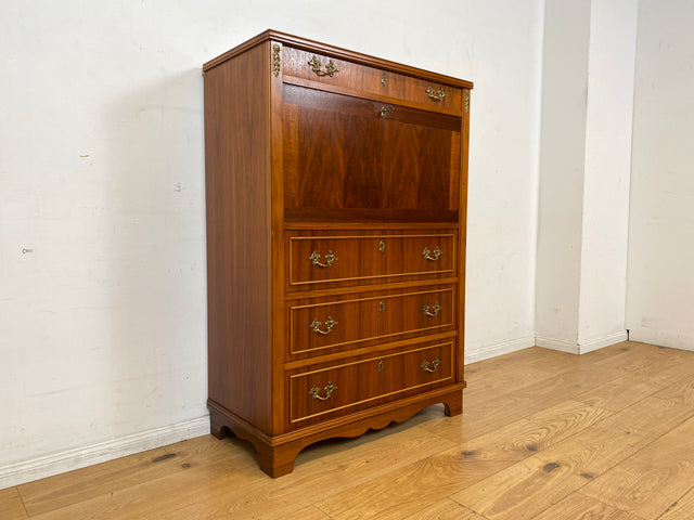 Hochwertiger skandinavischer Vintage Schreibschrank mit stabiler Schreibklappe & Schubladen I Vollholz I Schreibkommode Sekretär Schrank Highboard Kommode Schreibtisch I