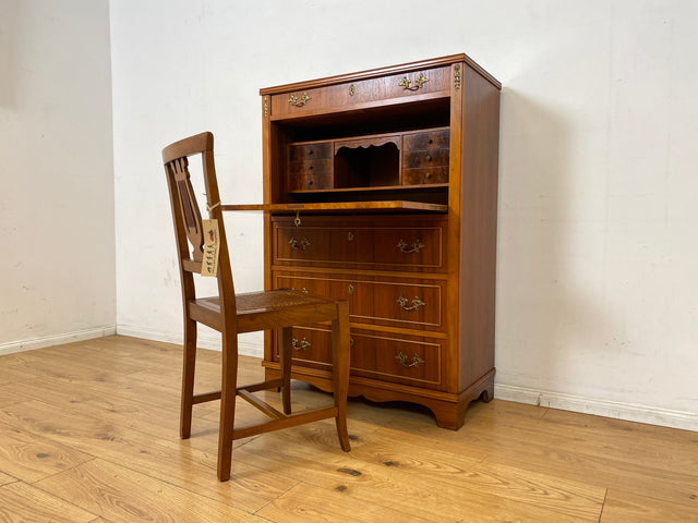Hochwertiger skandinavischer Vintage Schreibschrank mit stabiler Schreibklappe & Schubladen I Vollholz I Schreibkommode Sekretär Schrank Highboard Kommode Schreibtisch I