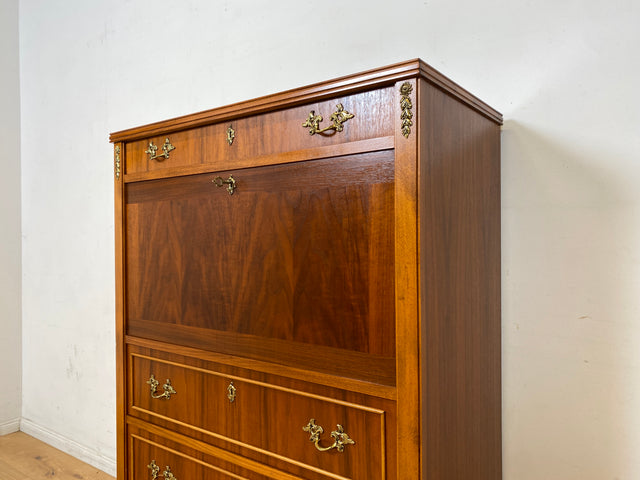 Hochwertiger skandinavischer Vintage Schreibschrank mit stabiler Schreibklappe & Schubladen I Vollholz I Schreibkommode Sekretär Schrank Highboard Kommode Schreibtisch I