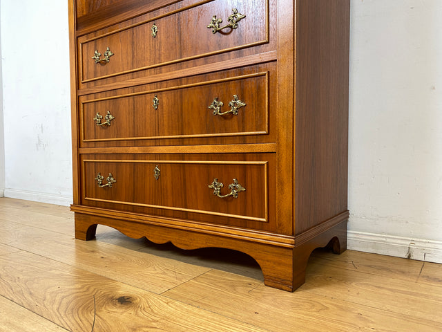 Hochwertiger skandinavischer Vintage Schreibschrank mit stabiler Schreibklappe & Schubladen I Vollholz I Schreibkommode Sekretär Schrank Highboard Kommode Schreibtisch I