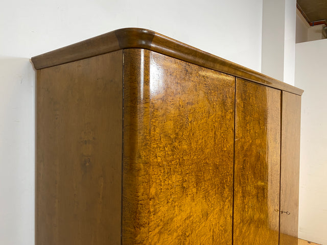 Hochwertiger und gut erhaltener 30er Jahre Art Deco Kleiderschrank aus vollem Holz mit Schublade I Schrank Schlafzimmerschrank Wäscheschrank Wardrobe Vintage Antik I