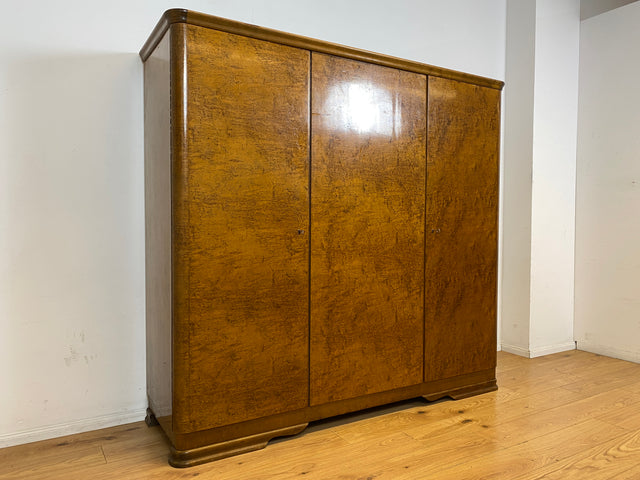 Hochwertiger und gut erhaltener 30er Jahre Art Deco Kleiderschrank aus vollem Holz mit Schublade I Schrank Schlafzimmerschrank Wäscheschrank Wardrobe Vintage Antik I