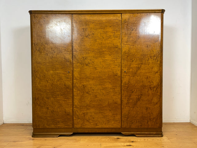 Hochwertiger und gut erhaltener 30er Jahre Art Deco Kleiderschrank aus vollem Holz mit Schublade I Schrank Schlafzimmerschrank Wäscheschrank Wardrobe Vintage Antik I