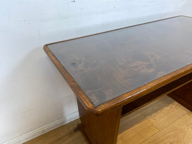 Formschöner  30er Jahre Art Deco Salontisch mit abnehmbarer Glasauflage und Ablage I Tisch Couchtisch niedriger Esstisch Küchentisch Wohnzimmertisch Vintage Antik I