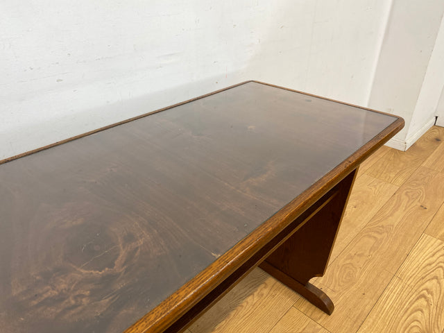 Formschöner  30er Jahre Art Deco Salontisch mit abnehmbarer Glasauflage und Ablage I Tisch Couchtisch niedriger Esstisch Küchentisch Wohnzimmertisch Vintage Antik I