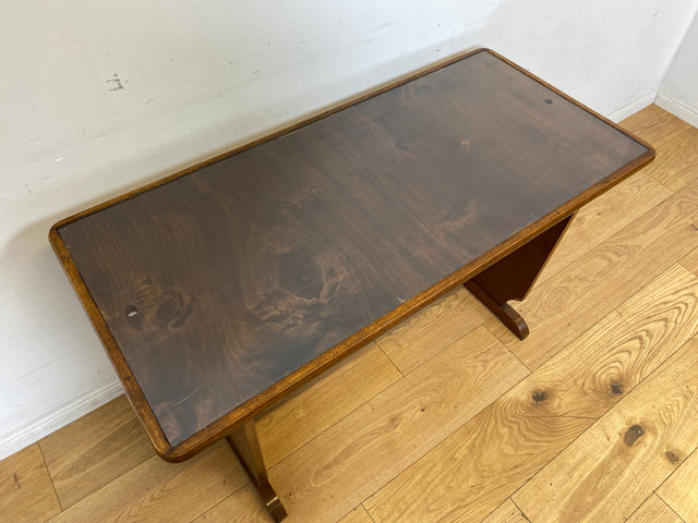 Formschöner  30er Jahre Art Deco Salontisch mit abnehmbarer Glasauflage und Ablage I Tisch Couchtisch niedriger Esstisch Küchentisch Wohnzimmertisch Vintage Antik I