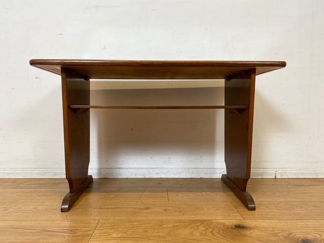 Formschöner  30er Jahre Art Deco Salontisch mit abnehmbarer Glasauflage und Ablage I Tisch Couchtisch niedriger Esstisch Küchentisch Wohnzimmertisch Vintage Antik I