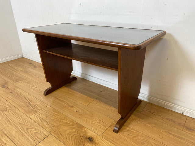 Formschöner  30er Jahre Art Deco Salontisch mit abnehmbarer Glasauflage und Ablage I Tisch Couchtisch niedriger Esstisch Küchentisch Wohnzimmertisch Vintage Antik I
