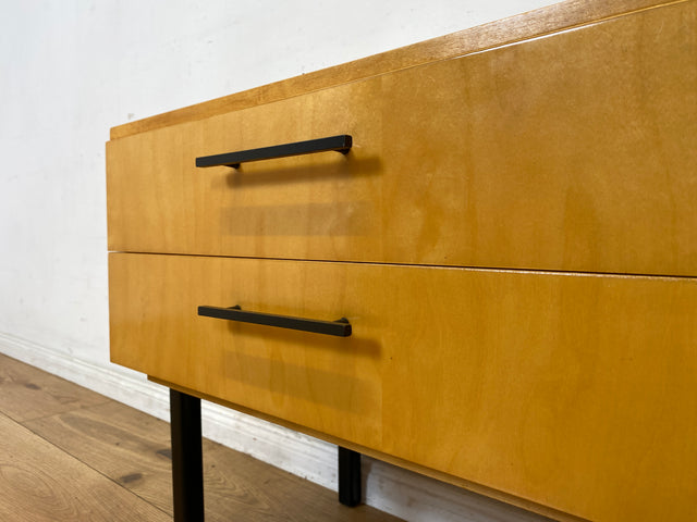 Stilvoller heller Mid-Century Nachttisch mit Schubladen I Nachtkommoden Nachtschränkchen Nachtschränke Kommode Beistelltisch Ablage Vintage 60er 70er Retro Alt I