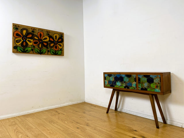 Wunderschöne und nachhaltige Kommode handgefertigt aus altem Bootsholz in Originalfarben I Teakholz massiv I Sideboard Schrank Konsole Flurkommode Wäschekommode I