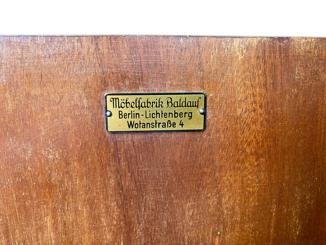 WMK # Imposante antike Anrichte aus vollem Holz in Nussbaum mit Aufsatz Vitrine und Schubladen # Büfett Buffet Küchenanrichte Geschirrschrank Küchenschrank Küchenbuffet Art Deco Vintage Berlin München